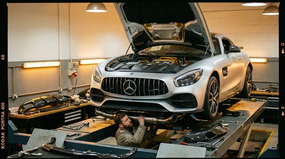 海角视频：奔驰AMG排气改装视频